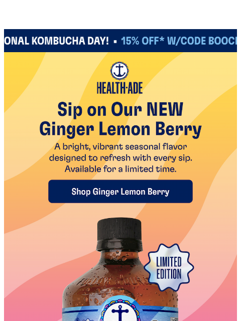 health-ade newsletter: New drop for National Kombucha Day 🎉