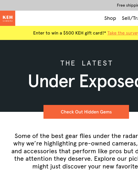 keh newsletter: Under Exposed gear for snowy shots 📸 ❄️