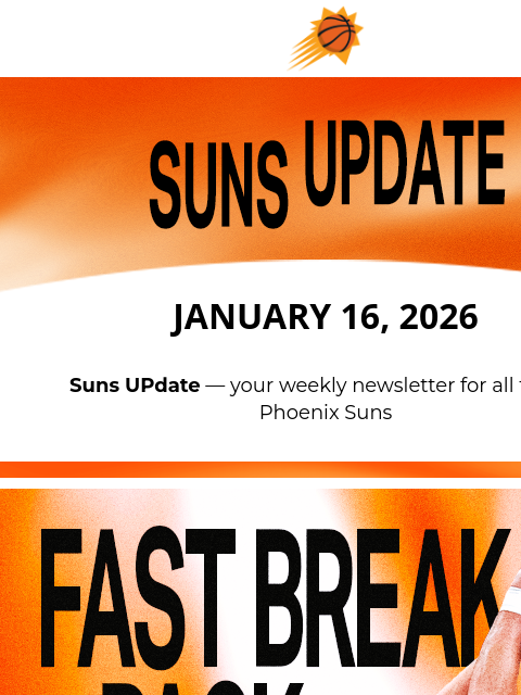 suns newsletter: Suns UPdate: Attend 4 Suns Games for just $59!