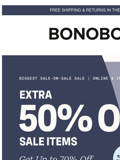 bonobos newsletter: 100+ New Markdowns Added | Extra 50% Off Sale