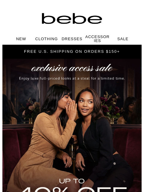 bebe newsletter: Up to 40% off | It‑list Unlocked 🔓