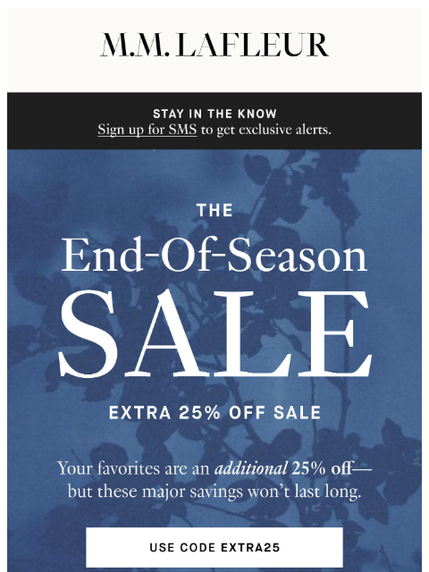 mmlafleur newsletter: The End-of-Season Sale Is Here