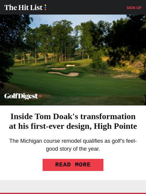 golfdigest newsletter: The best course transformation of 2025