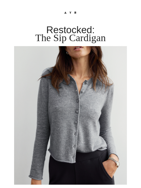 ayr newsletter: the most elegant cashmere cardigan ever