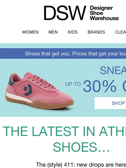 dsw newsletter: Up to 30% off [NEW] kicks!
