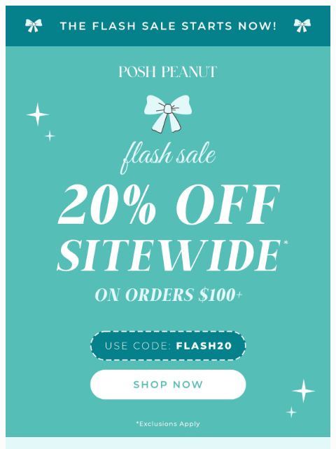 poshpeanut newsletter: 💖Flash Sale Starts Now! 🤩