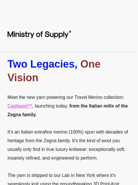 ministryofsupply newsletter: From the Zegna Family