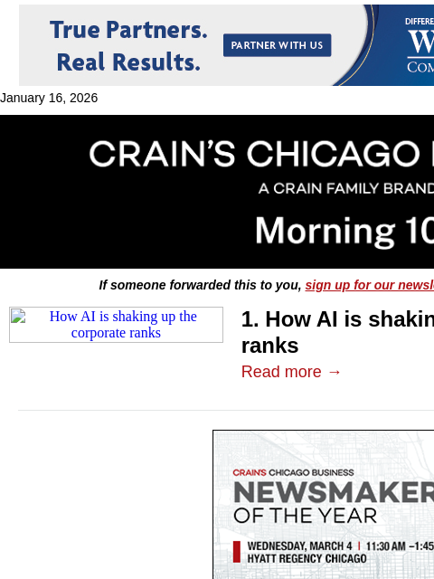 crainalerts newsletter: AI is shaking up corporate ranks