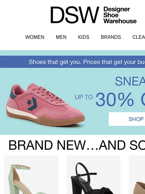 dsw newsletter: Sneakers up to 30% off? Yep!