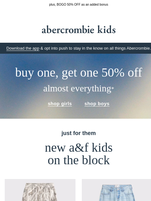 abercrombie newsletter: in with the new (arrivals)