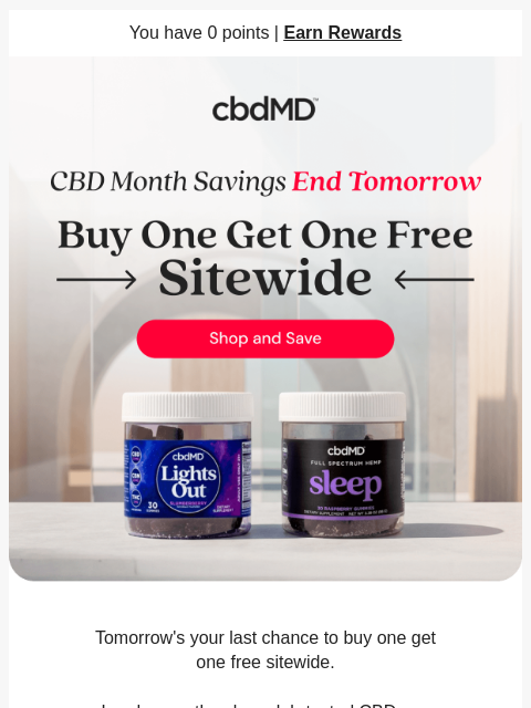 cbdmd newsletter: BOGO Wraps Tomorrow So Don't Wait!