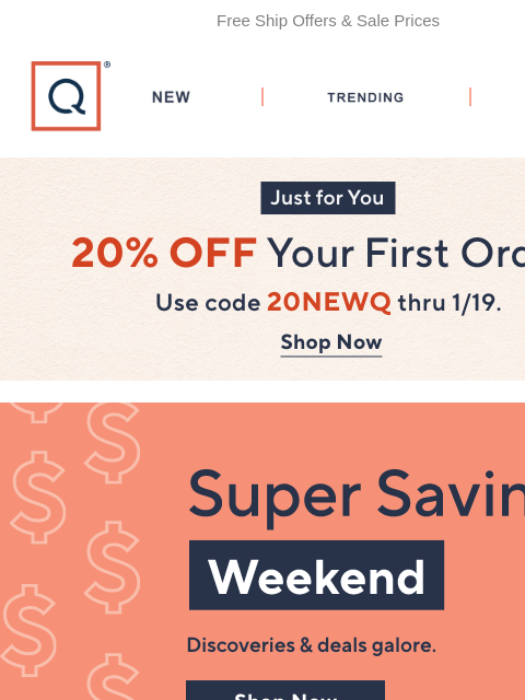 qvcemail newsletter: Surprise Savings All Weekend!