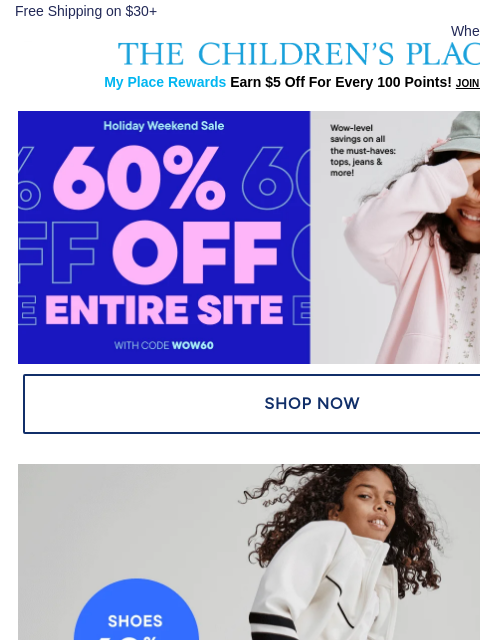 childrensplace newsletter: Step Up Your Shoe Game: 60% OFF 👟👢✨