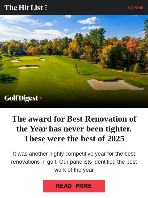 golfdigest newsletter: Ranking every PGA Tour course from best to worse
