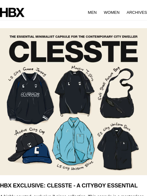 hbx newsletter: HBX EXCLUSIVE: CLESSTE - A CITYBOY ESSENTIAL