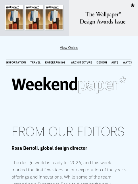 futureplc newsletter: Weekendpaper* | Paris Design Week highlights