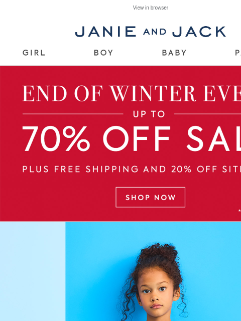 janieandjack newsletter: Freshly picked: new arrivals + 20% off