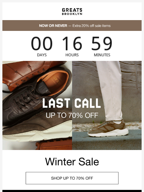 greatsbrand newsletter: 🚨 Final hours: up to 70% off