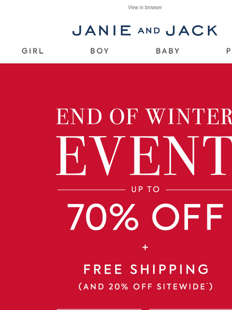 janieandjack newsletter: Most-loved winter looks, up to 70% off