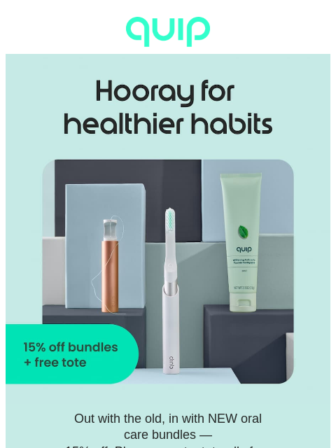 getquip newsletter: 🎉 Happy New Year! 15% off bundles + FREE tote