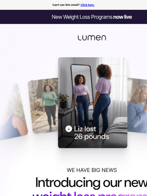 lumen newsletter: ⚡️New⚡️ Weight Loss Programs are here