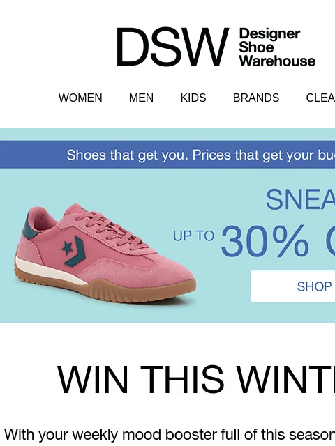 dsw newsletter: Fresh kicks up to 30% OFF