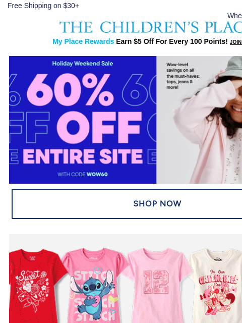 childrensplace newsletter: Did Someone Say $2.99+ Graphic Tees?! 😍