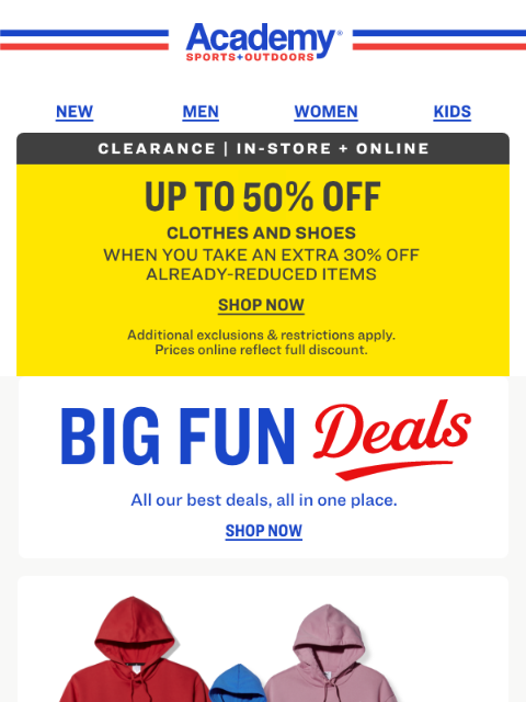 academy newsletter: Up to 50% Off! Open Now to Find Your Deal