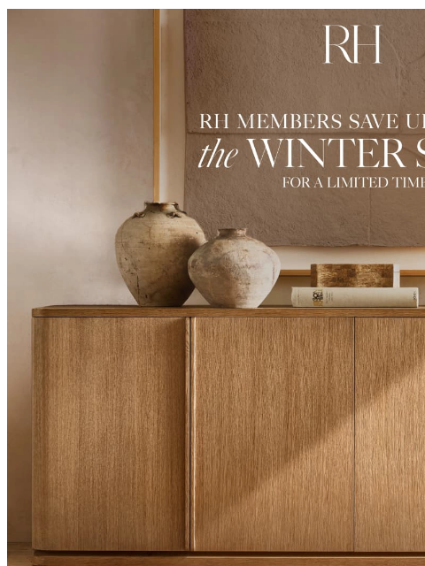 rh newsletter: Final Days of the Winter Sale. Up to 60% Off Livin...