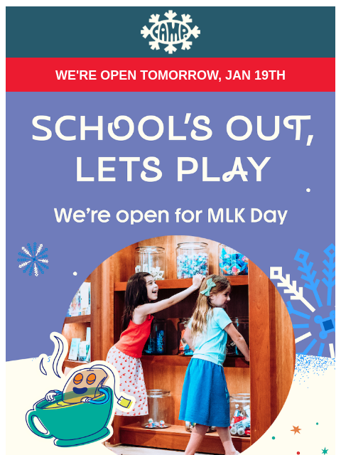 camp newsletter: "The perfect plan for a day off!" 🌟🌟🌟🌟🌟