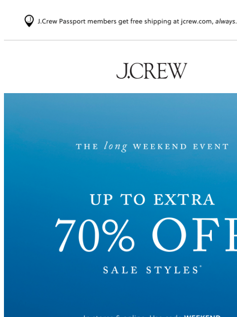 jcrew newsletter: Our up to 70% off sale picks, inside
