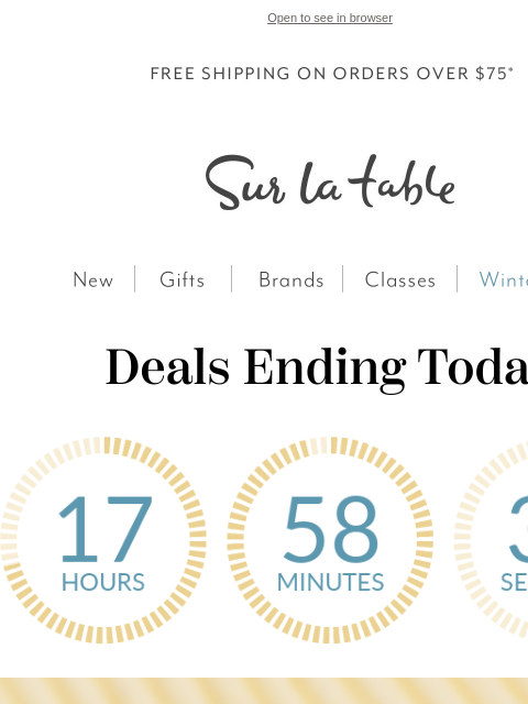 surlatable newsletter: Our big Winter Reset Sale ends tonight!