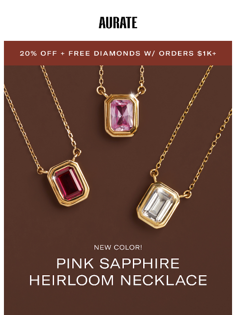 auratenewyork newsletter: NEW, PINK, 20% OFF