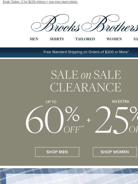 brooksbrothers newsletter: Sale is on sale: up to 60% off + an EXTRA 25% off