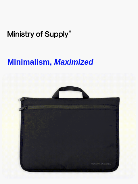 ministryofsupply newsletter: Launching a Minimalist Laptop Sleeve