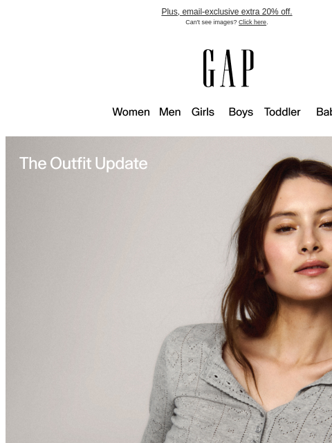 gap newsletter: Up to 60% off top styles for the new year