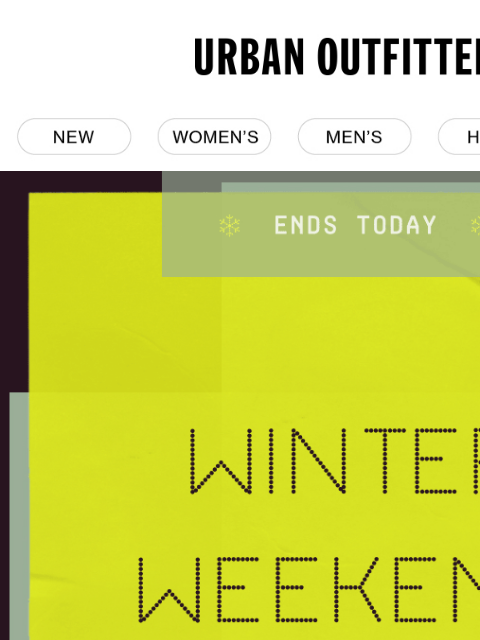 urbanoutfitters newsletter: 🚨 Just a few hours left!