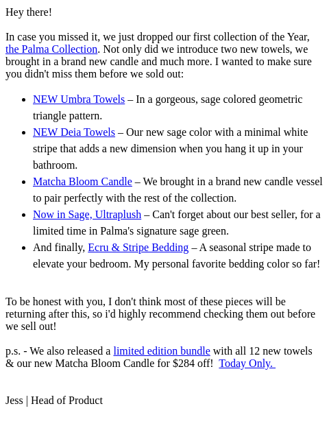 italic newsletter: These won’t last long (just a heads up)