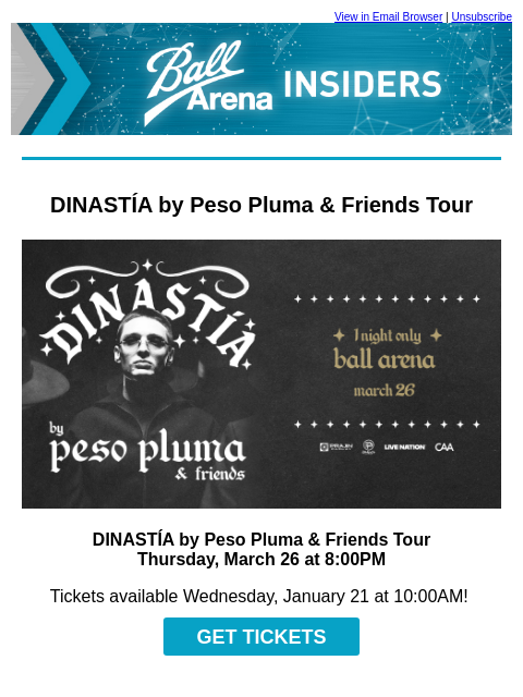 kroenkeentertainment newsletter: Peso Pluma is coming to Denver!
