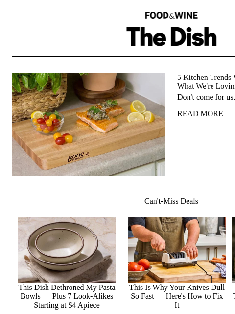 foodandwine newsletter: 5 Kitchen Trends We're Ditching in 2026