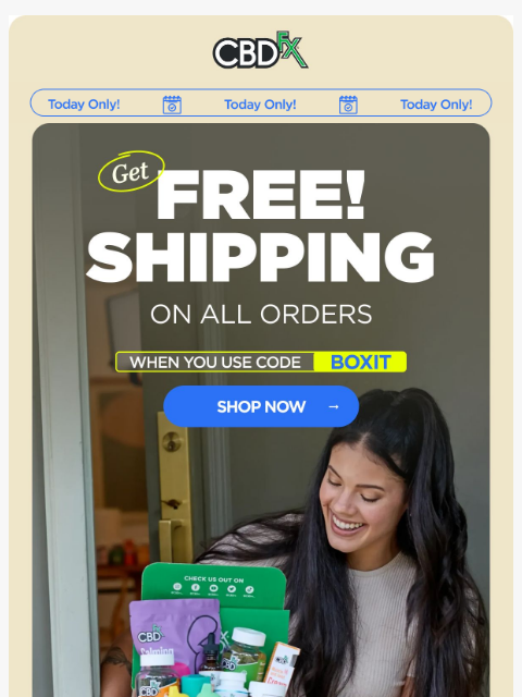 cbdfx newsletter: Free Shipping Day is BACK! 🎉