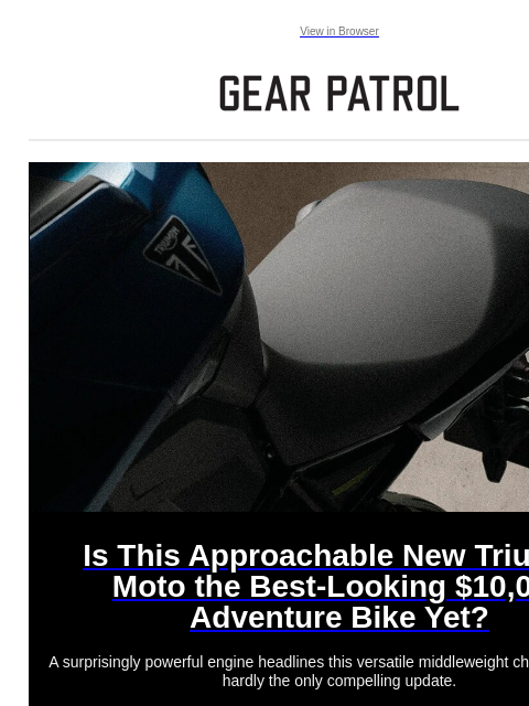 gearpatrol newsletter: Triumph's New Moto Stuns in More Ways Than One