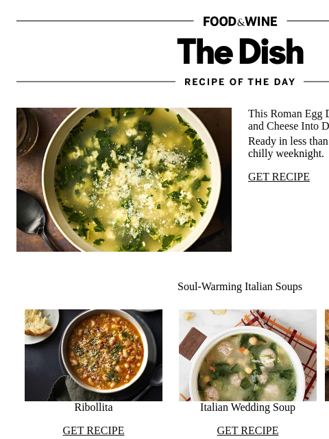 foodandwine newsletter: Italian Egg Drop Soup