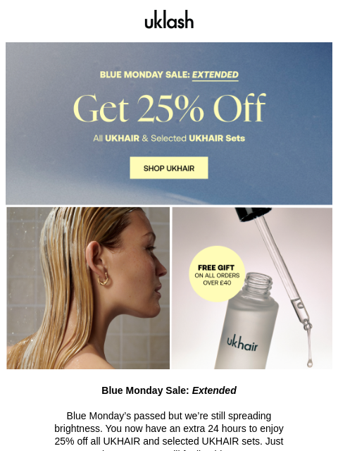 uklash newsletter: ❤️‍🔥 25% OFF for 1 More Day! + a FREE gift inside