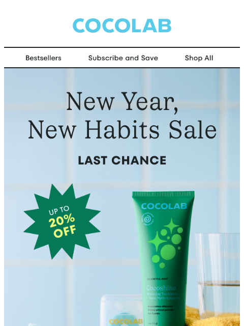 cocolab newsletter: Last chance: New Year, New Habits Sale