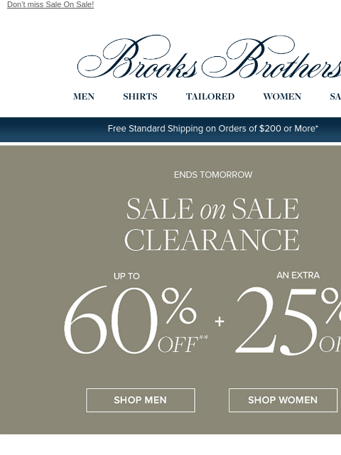 brooksbrothers newsletter: 𝐄𝐧𝐝𝐬 𝐓𝐨𝐦𝐨𝐫𝐫𝐨𝐰: 𝐮𝐩 𝐭𝐨 𝟔𝟎% 𝐨𝐟𝐟 ...