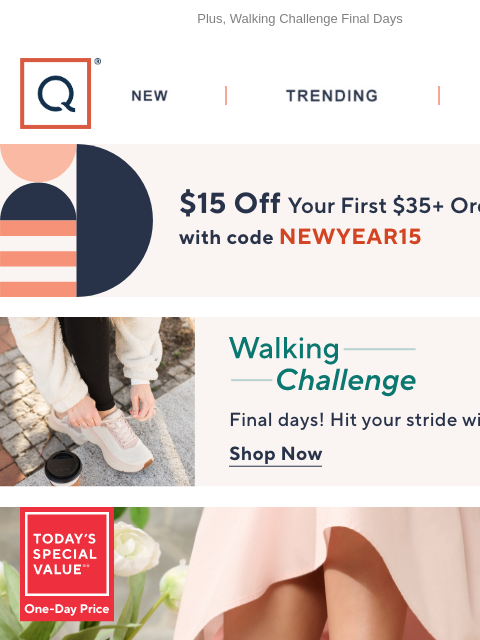 Plus, Walking Challenge Final Days QVC New TRENDING DEALS Unlock $15 off Your First Purchase walking challenge TSV watch and win banner deals Bracelet Buddy Set of 2 Bracelet Fasteners Bracelet Buddy