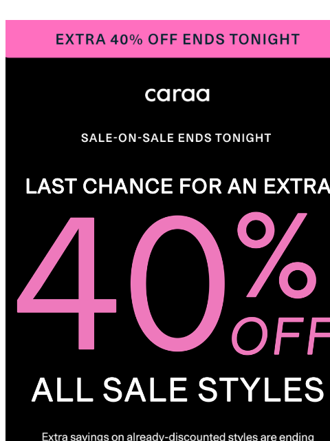 caraa newsletter: Final Day: Extra Savings on Sale Items