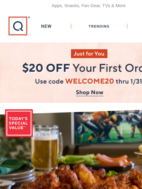 qvcemail newsletter: Go Big for Game Day