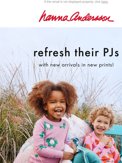 hannaandersson newsletter: New PJs For Your Little Dreamer ☁️✨